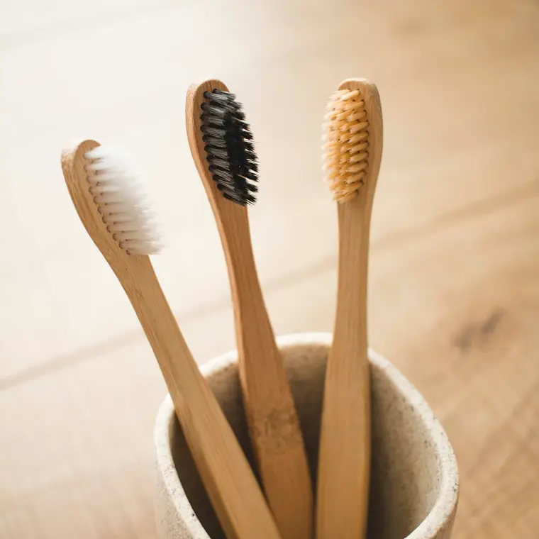 Spazzolini da denti in bambù, confezione da quattro